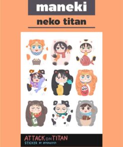 Attack on Titan sticker 'maneki neko set'