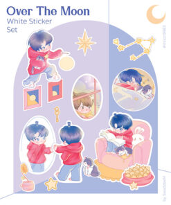 Over The Moon - White Sticker  Set