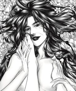 Art Print White Flowers (Concetta)
