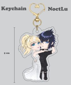 Final Fantasy XV NoctLu Keychain Acrylic Rainbow Glitter
