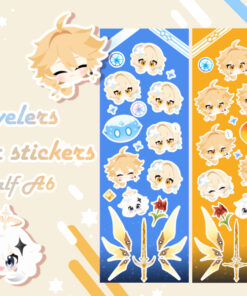 Travelers glitter sticker half A6