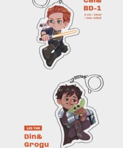 Star Wars acrylic keychains: Din&Grogu, Cal&BD-1