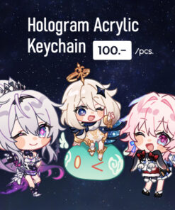 Hologram Acrylic Keychain : Kiana, Paimon, March 7th