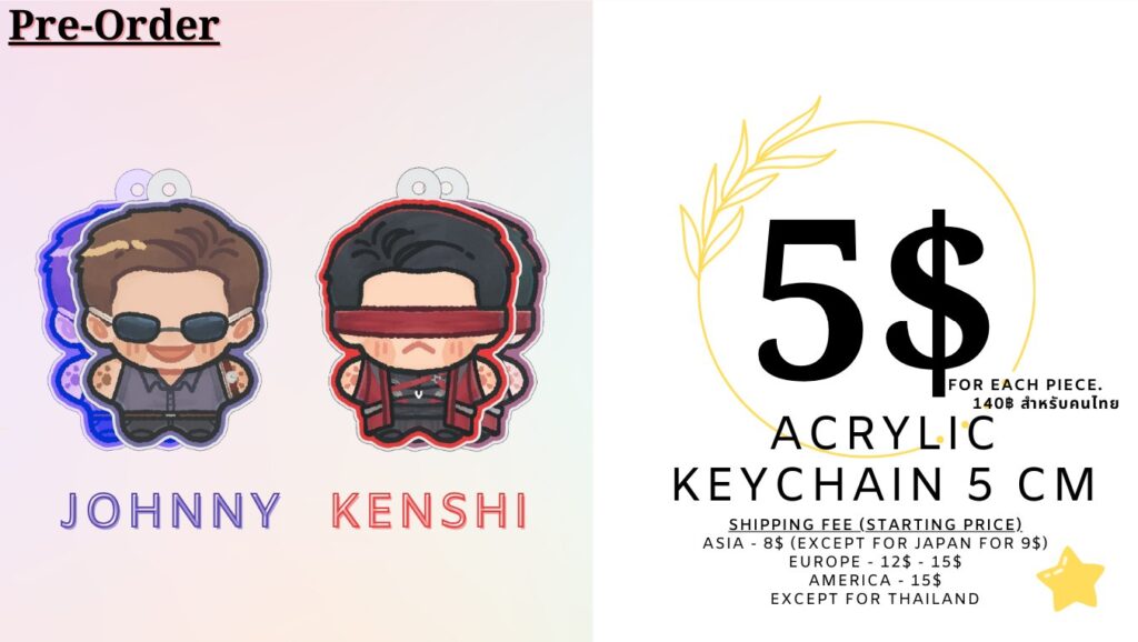 Acrylic Keychain 5 cm Johnny & Kenshi | พวงกุญแจอะคริลิค 5 ซม. จอนห์น ...