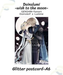 Dainslumi postcard-wish to the moon Glitter postcard-size A6
