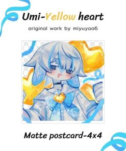 Umi-yellow heart Matte postcard-4x4