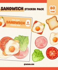 Sandwich Sticker pack | Canvas texture