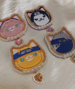 Naruto Team 7 (Kakashi ,Naruto ,Sasuke ,Sakura) Embroidery Brooch)