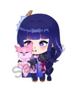 Chibi Raiden and Yae fox Acrylic Keychain