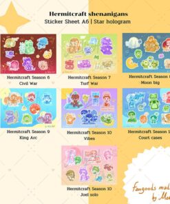 【PRE-ORDER】Sticker Sheet ☆ Hermitcraft Shenanigans ☆ (shipment within May)