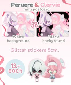 【PRE-ORDER】Peruere&Clervie minipostcard,glitter stickers   (shipment May-June)