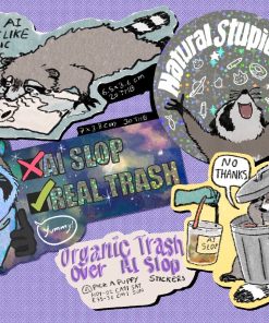 Organic Trash Over AI Slop Sticker set