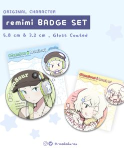 [ Original Character ] remimi Badge set ( Melon&Yaki )